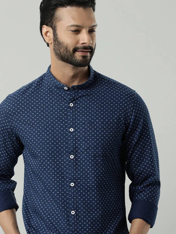 Indian Terrain Men All Over Print Blue Shirt
